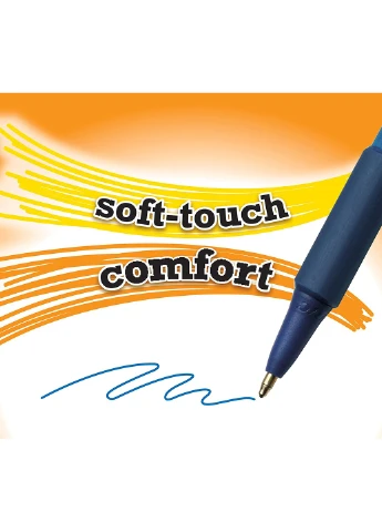 Набор шариковых ручек 12 шт автоматических Soft Feel, 1 мм. Синий (BICSCSF11BE) Bic (255254278)