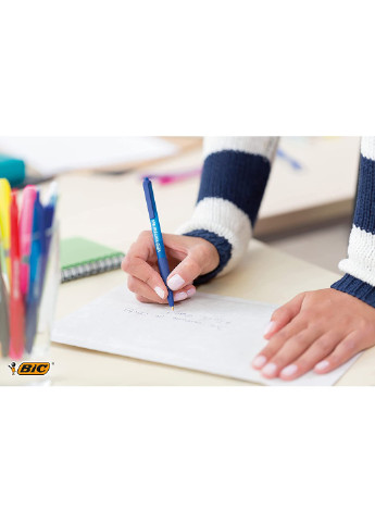 Набор шариковых ручек 12 шт автоматических Soft Feel, 1 мм. Синий (BICSCSF11BE) Bic (255254278)