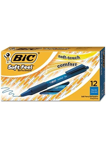 Набор шариковых ручек 12 шт автоматических Soft Feel, 1 мм. Синий (BICSCSF11BE) Bic (255254278)
