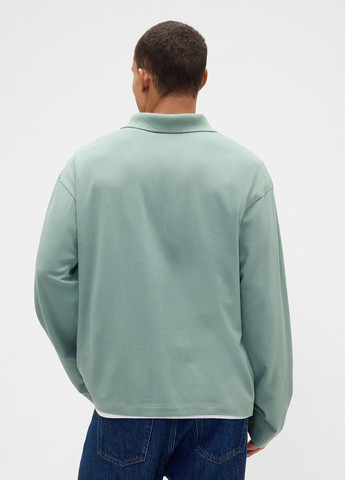 Светло-зеленая футболка-поло для мужчин Gap однотонная