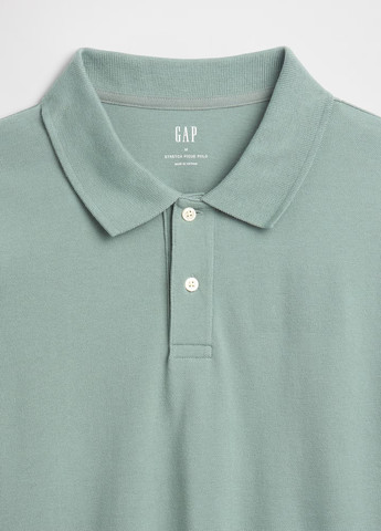 Светло-зеленая футболка-поло для мужчин Gap однотонная