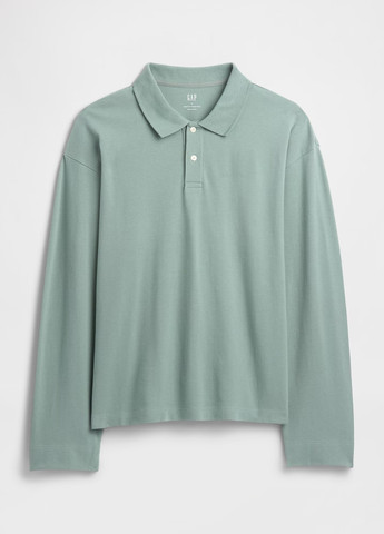 Светло-зеленая футболка-поло для мужчин Gap однотонная