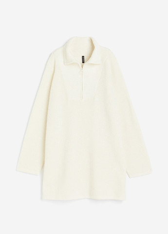 Кремовое кэжуал платье платье-свитер H&M однотонное