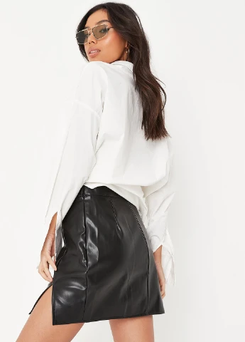 Черная кэжуал однотонная юбка Missguided а-силуэта (трапеция)