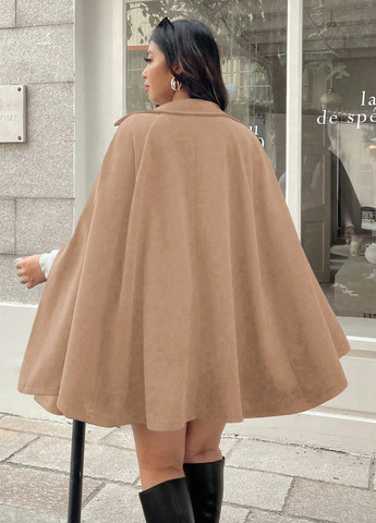 Бежевое демисезонное Пальто кейп SHEIN