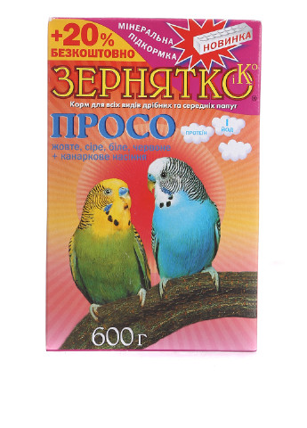 Сухой корм для птиц Просо, 600 г Зернятко (78697327)