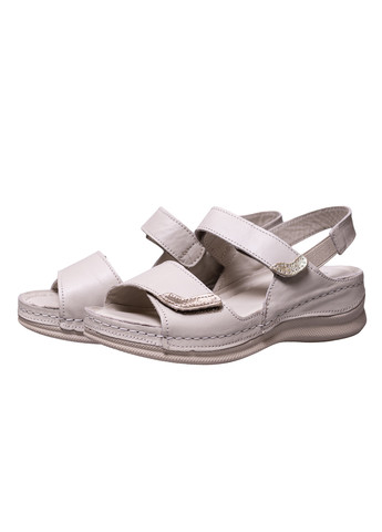 Светло-бежевые босоножки Springer на липучке с аппликацией