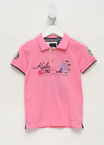 Розовая детская футболка-поло для девочки Gaastra с рисунком