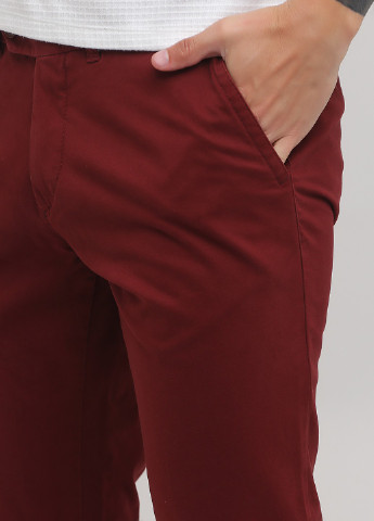 Бордовые кэжуал демисезонные прямые брюки Lagrand