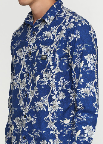 Синяя кэжуал рубашка с цветами Ralph Lauren с длинным рукавом