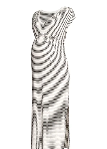 Белое кэжуал платье для беременных H&M однотонное
