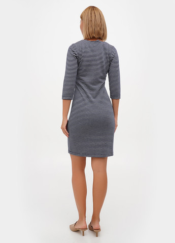 Темно-синее кэжуал платье Sassofono в полоску