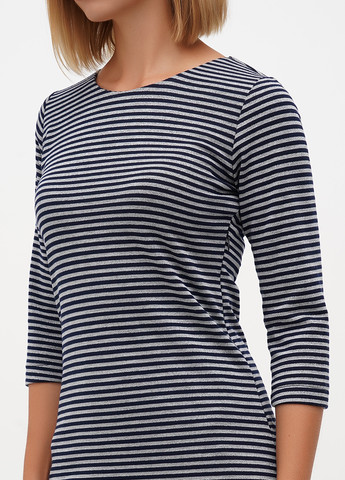 Темно-синее кэжуал платье Sassofono в полоску