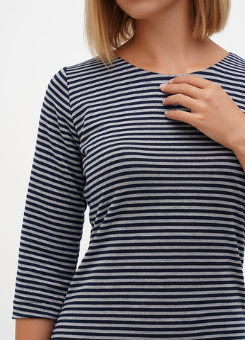 Темно-синее кэжуал платье Sassofono в полоску