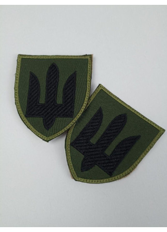 Шеврон на липучках Тризуб олива чорний ЗСУ (ЗСУ) 20221844 7183 7.5х6.5 см Power (254402532)