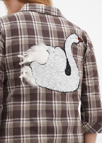 Коричневое кэжуал платье Sassofono в клетку