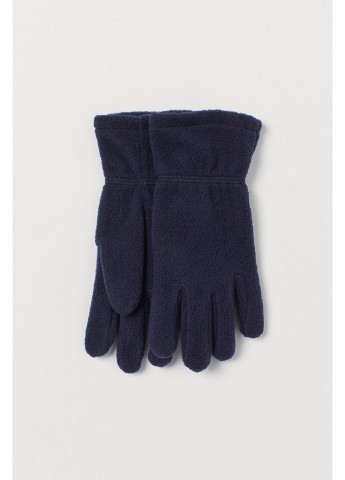 Перчатки H&M однотонные тёмно-синие кэжуалы