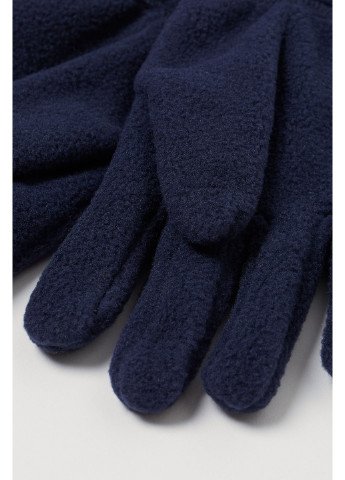 Перчатки H&M однотонные тёмно-синие кэжуалы