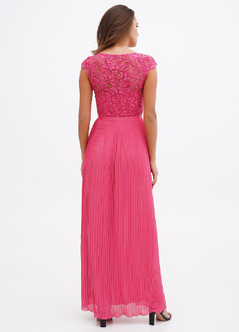 Розовое вечернее платье плиссированное, клеш H&M однотонное