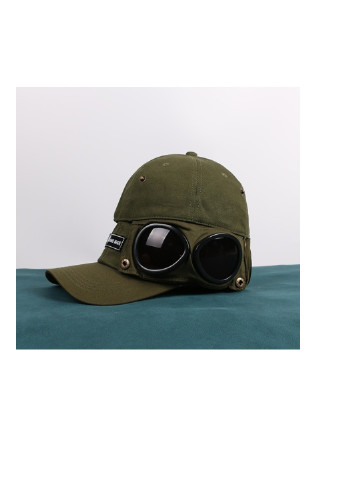 Кепка бейсболка з маскою Сонцезахисні окуляри Hande Made унісекс Хакі NoName бейсболка (250146866)