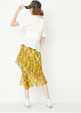 Желтая кэжуал цветочной расцветки юбка Only