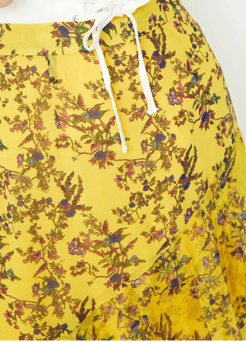 Желтая кэжуал цветочной расцветки юбка Only