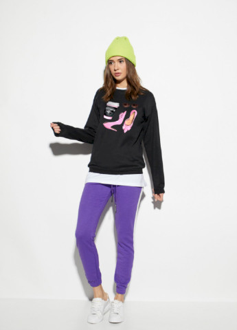 Черный свитшот женский /no flis/ YAPPI рисунок (251467798)