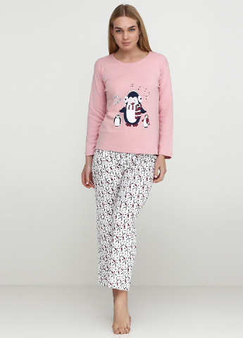 Рожева зимня комплект щільний трикотаж (світшот, штани) Good Night Pajama
