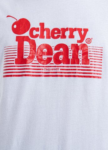 Біла біла футболка cherry dean Dsquared2