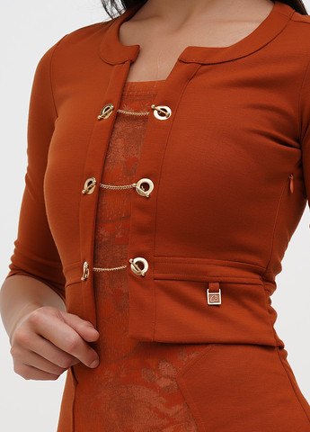 Оранжевое кэжуал платье Sassofono однотонное