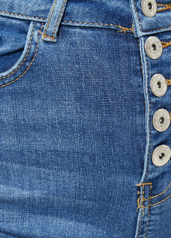 Шорты KOTON однотонные синие джинсовые хлопок