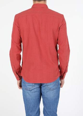 Терракотовая кэжуал рубашка однотонная Colin's