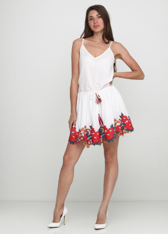 Белое кэжуал платье-комбинезон Zephyros с цветочным принтом