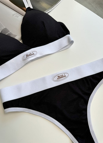 Черно-белый демисезонный комплект (бюстгальтер, трусики) NOVA VEGA