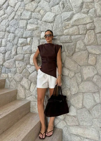 Коричнева блуза SHEIN