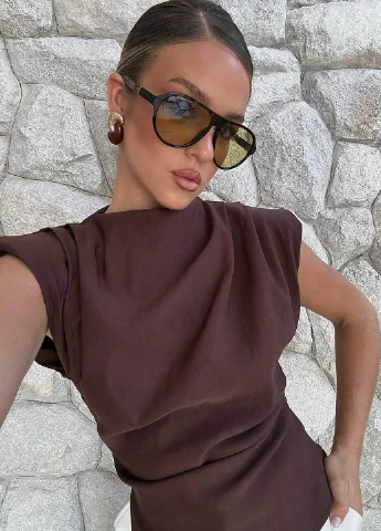 Коричнева блуза SHEIN