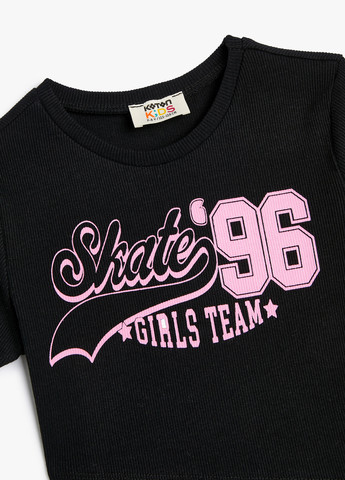 Черная летняя футболка KOTON