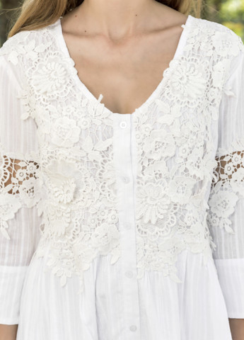 Белое кэжуал платье клеш Anastasea однотонное