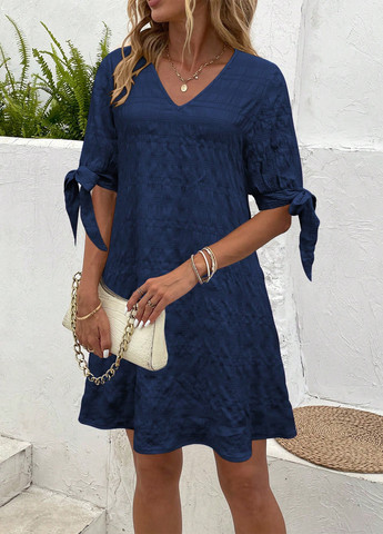 Темно-синя кежуал сукня а-силует SHEIN в клітинку