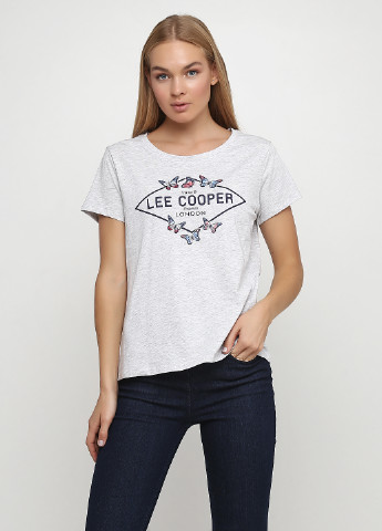 Светло-серая летняя футболка Lee Cooper