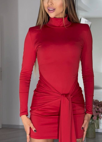 Темно-червона вечірня сукня силуетна, зі шлейфом No Brand однотонна