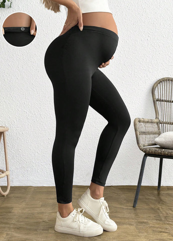 Черные демисезонные леггинсы для беременных (2шт.) SHEIN