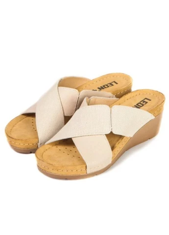 Жіночі шльопанці 1008 beige Leon (253962970)