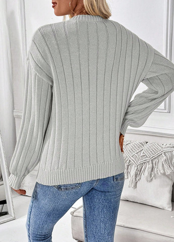 Светло-серый демисезонный пуловер пуловер SHEIN