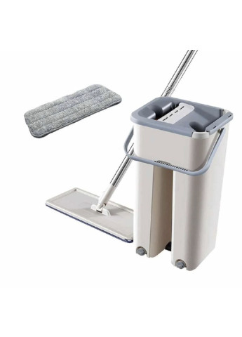Швабра и Ведро 5л Scratch Cleaning Mop со складной ручкой и системой отжима, две насадки микрофибры Good Idea (251797426)