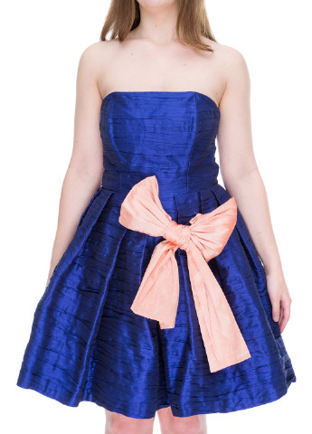 Синее коктейльное платье Carla Ruiz однотонное