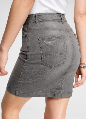 Серая джинсовая однотонная юбка Arizona карандаш