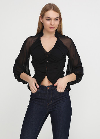 Черная демисезонная блуза Paola Frani