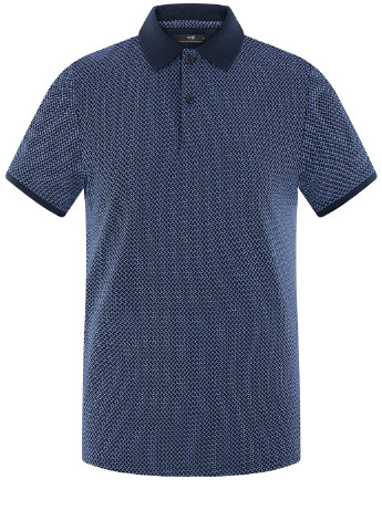 Синяя футболка-поло для мужчин Oodji с геометрическим узором