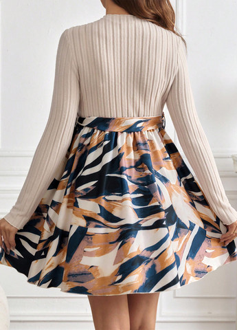 Комбинированное кэжуал платье для беременных а-силуэт SHEIN колор блок